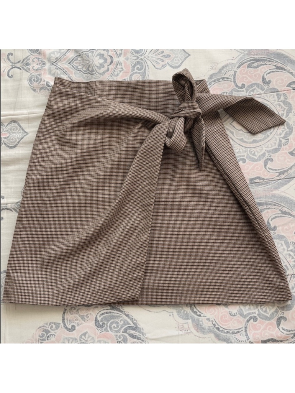 Rachel Zoe Houndstooth Side Wrap Mini Skirt